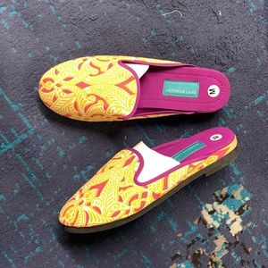 Clare Orange canvas slippers - Needham Lane Ltd.